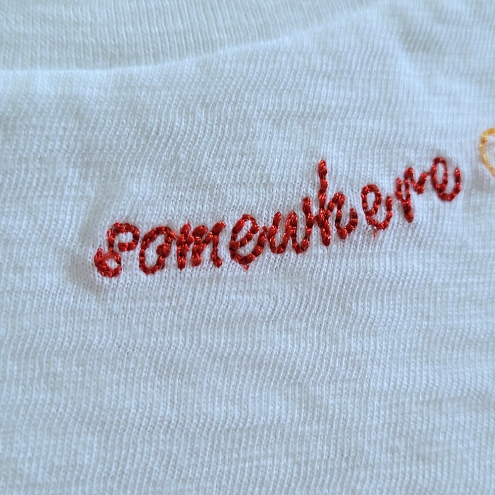Spanx🩱 "somewhere over the rainbow"🌈 Embroidered Slub Tee👕 - NWT - Picture 5 of 14